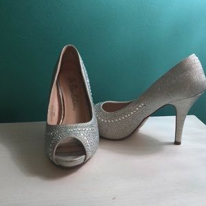 Silver Open Toed Heels